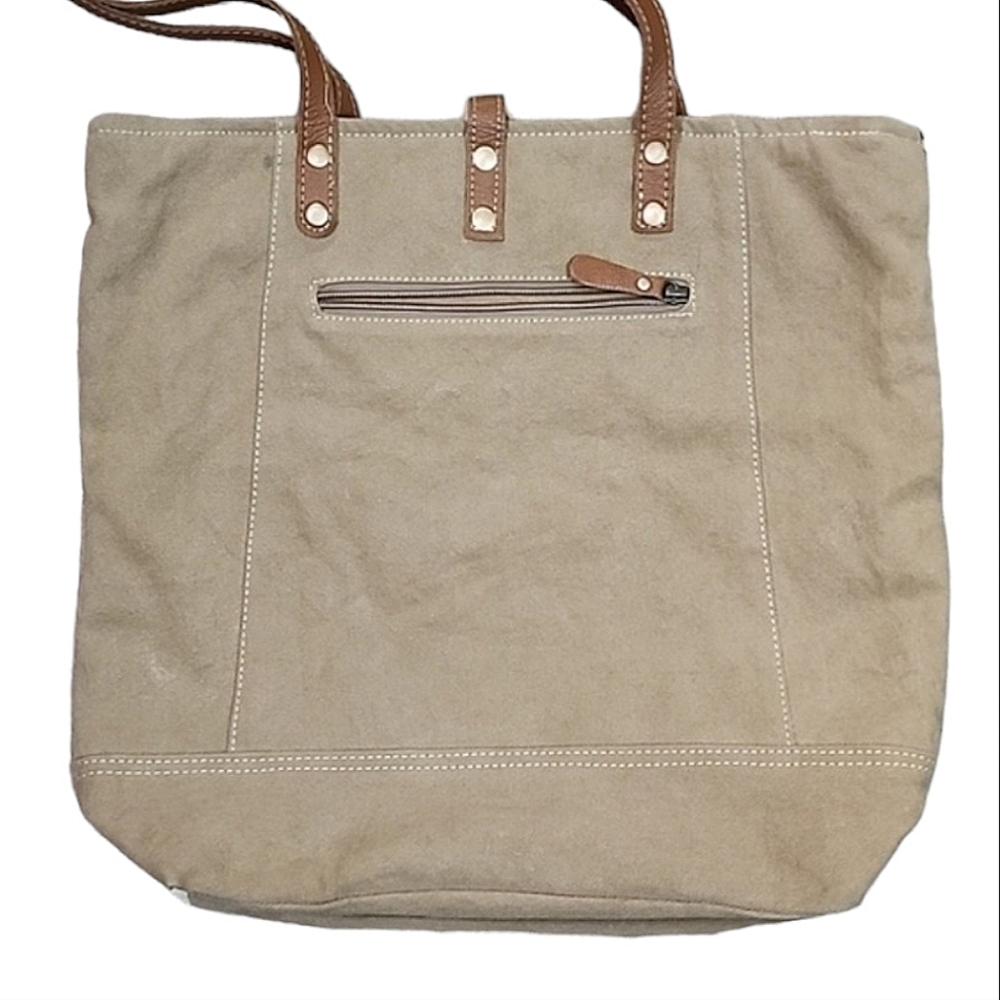 Myra Bag leather cotton geometric bag - Picture 4 of 9